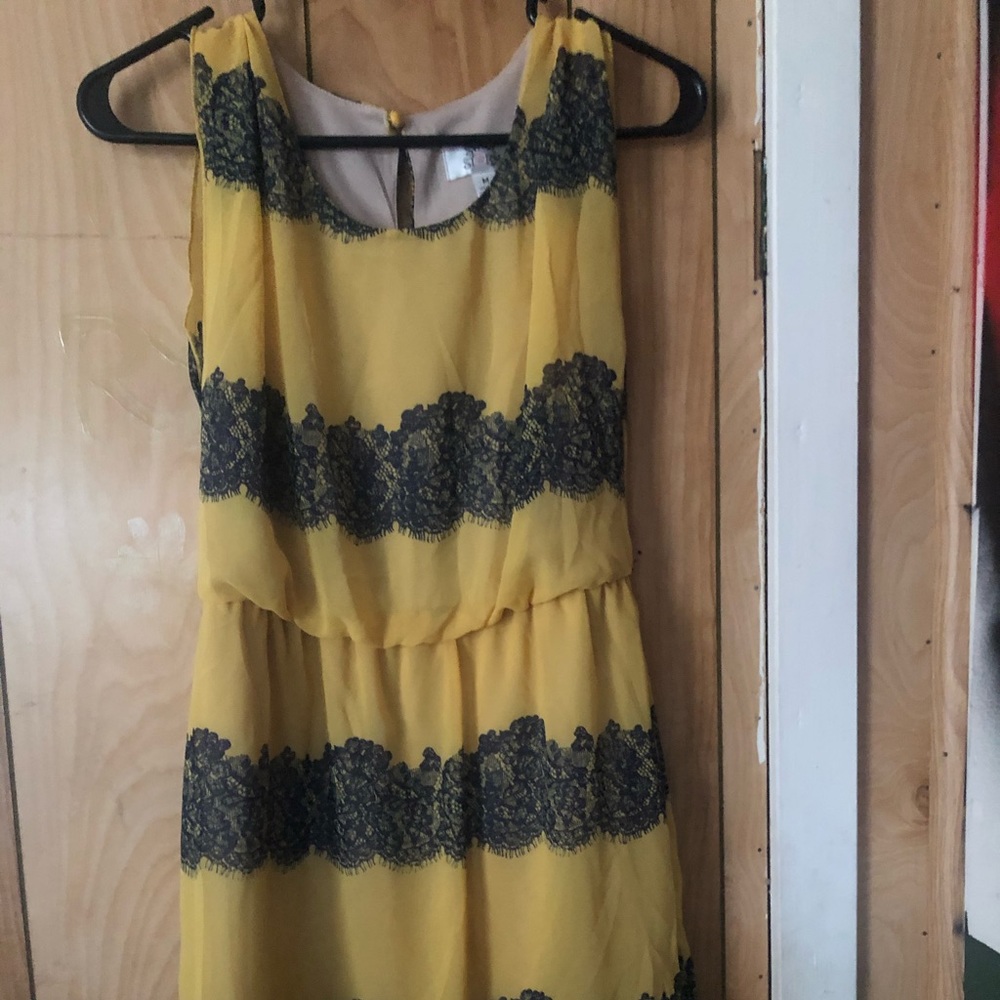 Yellow/blue short dress